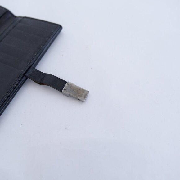 Vintage Gucci Black Leather Long Bifold Flap Silver-Tone Hardware Wallet - Picture 13 of 16